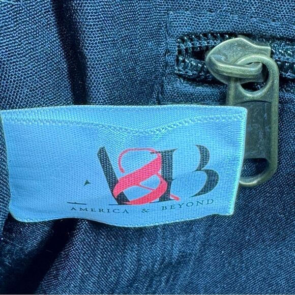 America & Beyond Printed Woven Jute Boho Envelope Clutch Bag Tan Black - Picture 9 of 12